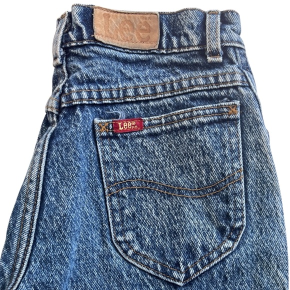 Vintage 90s Lee Kids Jeans Acid Wash Denim Cotton Made in USA Size 12 Reg - Picture 6 of 9